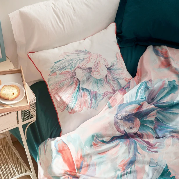 Funda nórdica Alison floral percal 180 hilos multicolor malva para cama de  90 cm