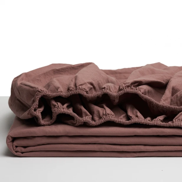 Sábana bajera ajustable colchón hasta 30 cm de alto - Terrakotta